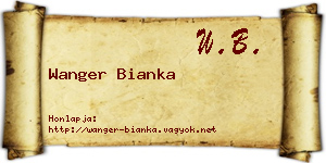 Wanger Bianka névjegykártya